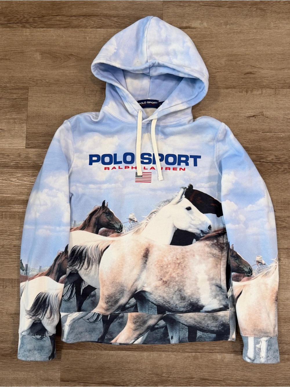 Polo Sport Ralph Lauren Wild Horses Hoodie Sweatshirt Stampede Graphic Small